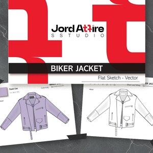 de Biker plat tendance | Vecteur CAO de vêtements | Dessin technique pour la conception de vêtements | Fichiers Illustrator