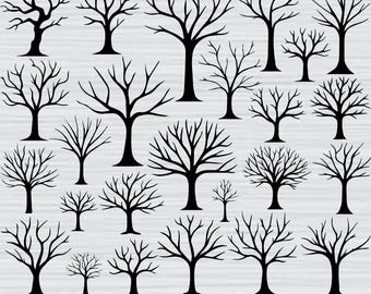 Bare Tree Svg Bundle, Bare Tree Png Bundle, Bare Tree Silhouette, Leafless Tree Svg, Bare Tree Clipart, Bare Tree Svg Cut Files For Cricut