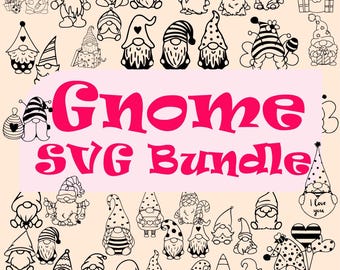 Christmas Gnome Svg Bundle, Gnome Clipart, Gnomes Merry Christmas Svg, Cute Funny Gnome Svg, Gnome Cut Files For Cricut, Gnome Silhouettes