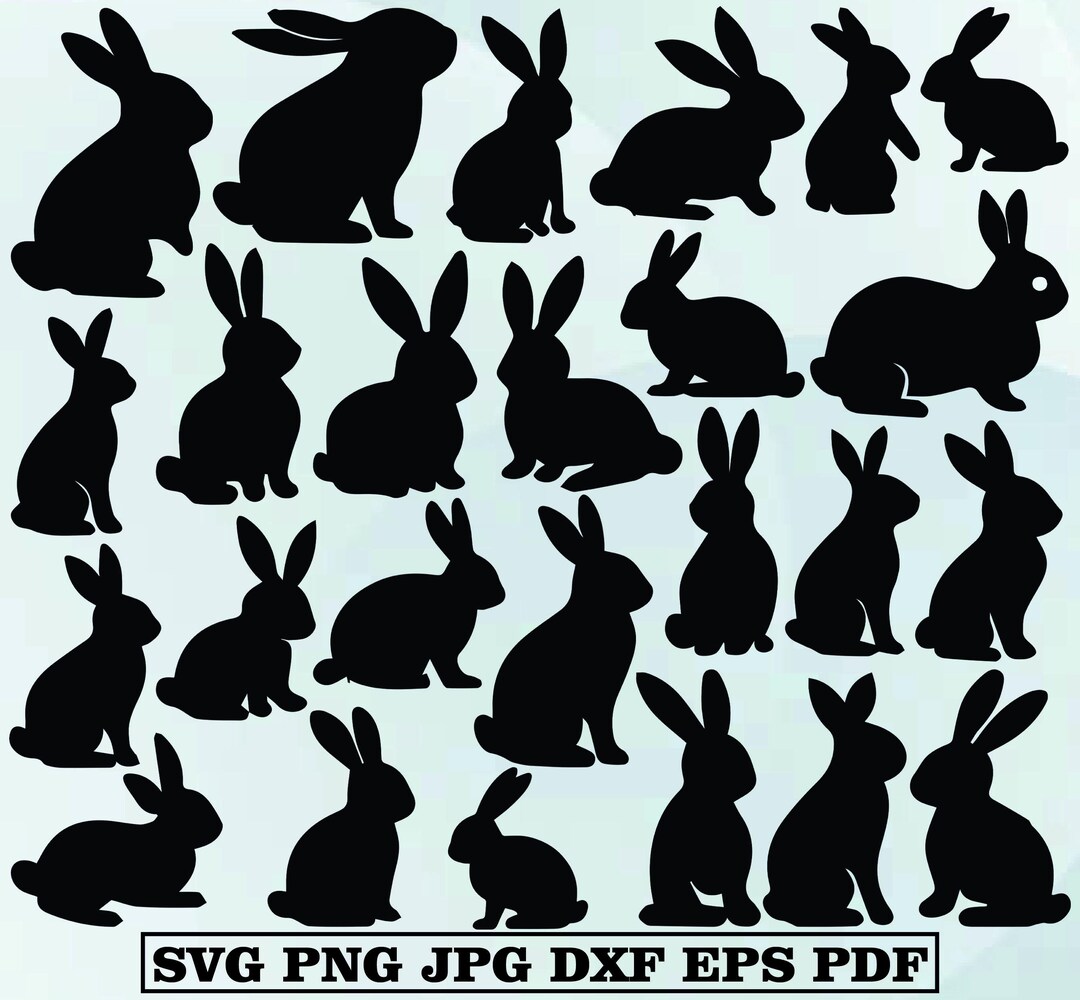 Rabbit Svg Bundle, Rabbit Png Bundle, Rabbit Silhouette, Rabbit Head ...