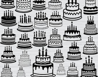Birthday Cake Svg Bundle, Birthday Cake Png Bundle, Cupcake Svg, Birthday Cake Clipart, Birthday Cake Cut Files For Cricut, Bakery Svg,Png