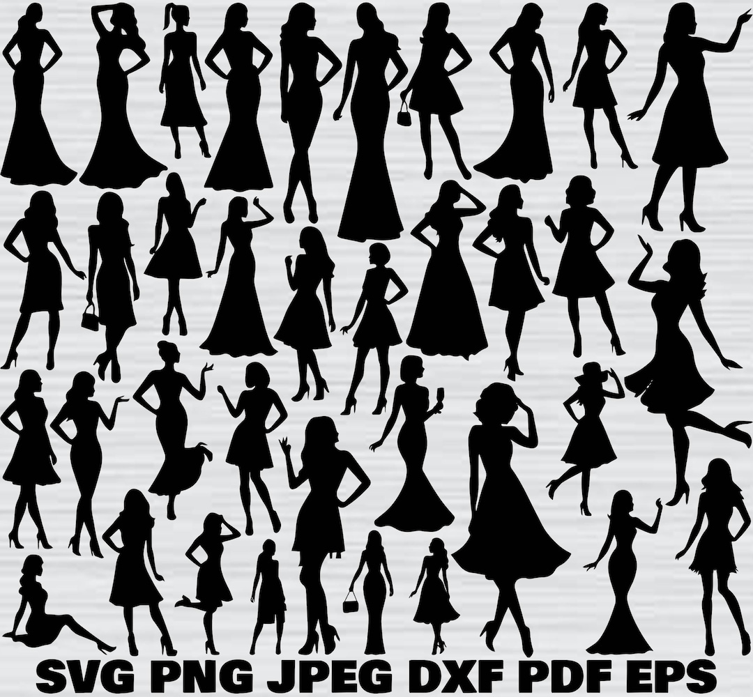 Real Model Svg Fashion Woman SVG Bundle, Modern Girl Svg, Fashion Models Svg, Fashion ...