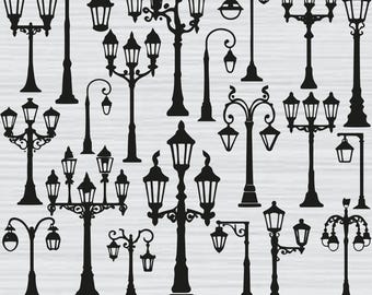 Street Lamp SVG Bundle, Street Lamp Png Bundle, Street Lamp Clipart, Street Lamp SVG Cut Files For Cricut, Street Lamp Silhouette, Lamp Svg
