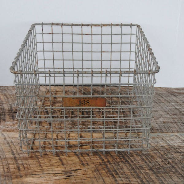 Vintage Wire Storage Basket Rustic American Wire Form Co Jersey City NJ