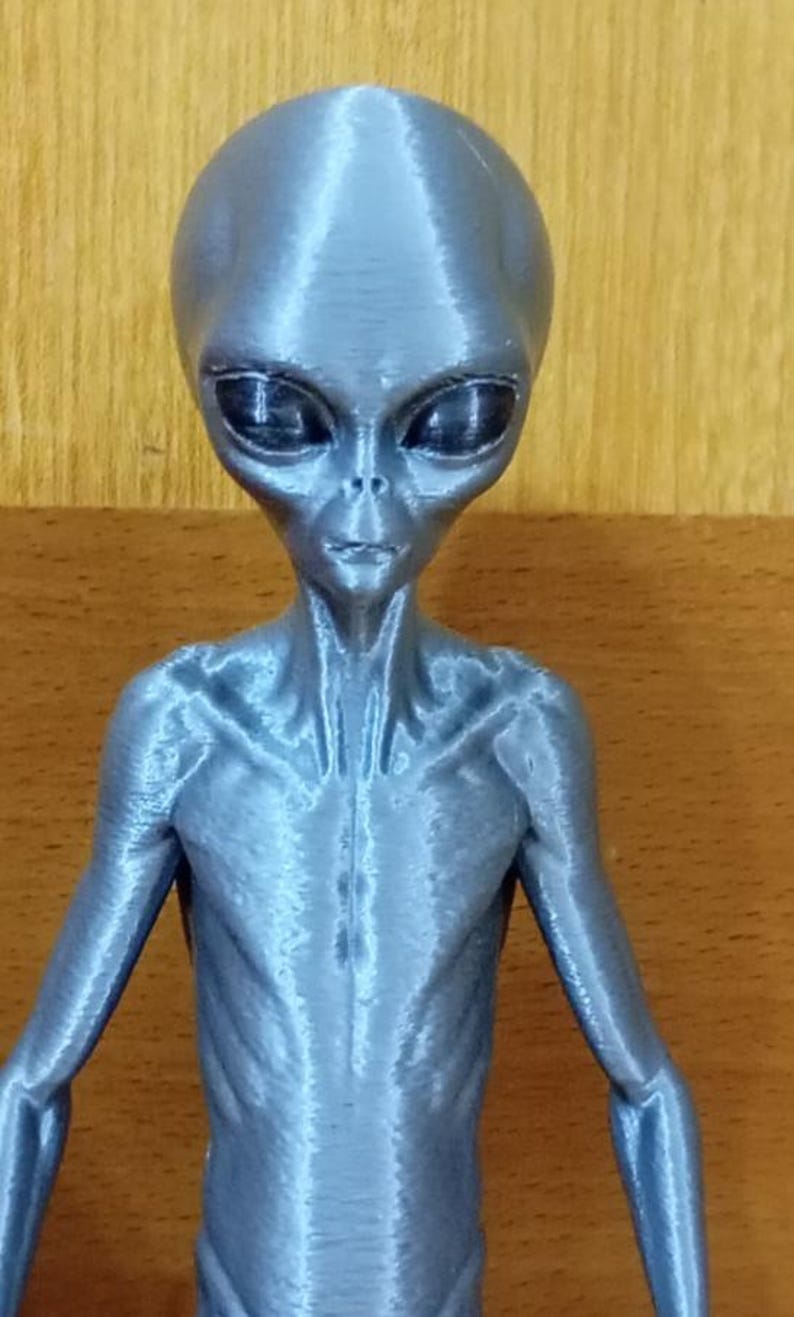 Grey Alien Figurine 3D Printed Painted Assembled Figure 21 Cm UFO SCI ...