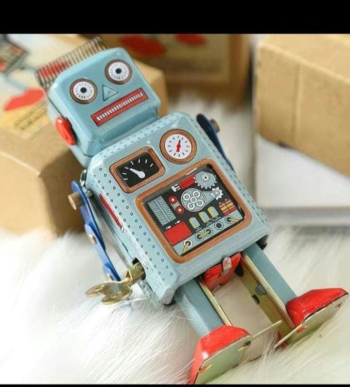ブリキのおもちゃのゼンマイ式ロボット - Etsy 日本