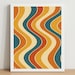 Retro 70s Wavy Pattern Poster, Vintage Abstract Wall Art - Etsy