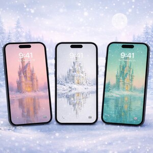 Fondo de pantalla de castillo de invierno para iPhone / Pantalla de bloqueo de hadas