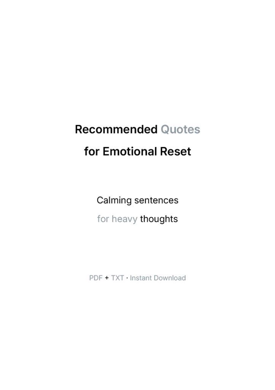 Recommended Quotes for Emotional Reset | Calming Sentences for ...