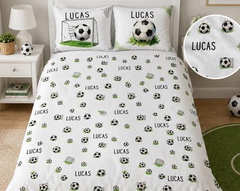Personalisierte Fußbälle Baumwollbettwäsche Set | Kinderbettwäsche, Motiv Fußball WM 2026