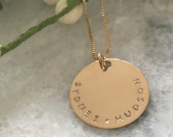 Die Cam Halskette, personalisierte Unisex Gold Disc Halskette, Herren Gold Halskette, Frauen Gold Halskette