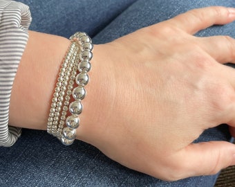 Luxurious Large Sterling Silver Ball Bead bracelet - Sophia Bracelet