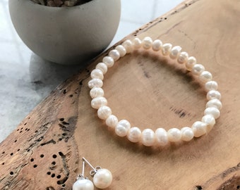 淡水パールブレスレット、クラシックパールブレスレット - Etsy 日本