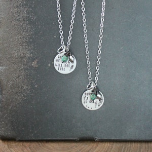 Mother Daughter Necklace Set, Ready To Ship, Quote Jewelry, Mother Daughter Jewelry, I Will Not Fall, I'd Risk It All, Mother Daughter Gifts image 5