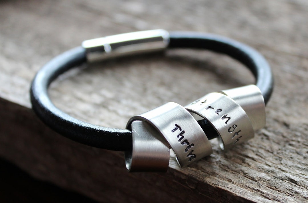 Custom Message Bracelet, Personalized Secret Message Spinner Bracelet