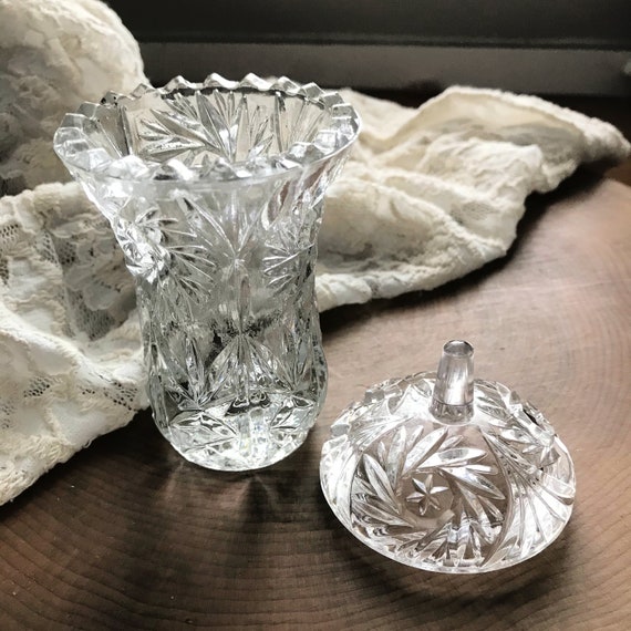 Vintage Crystal Trinket Dish, Jewelry Holder, - image 1