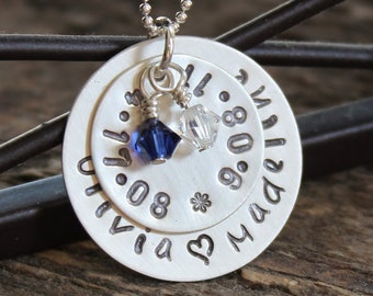 Mommy Name Necklace Hand Stamped And Personalized Sterling Silver - You Are Worth It All