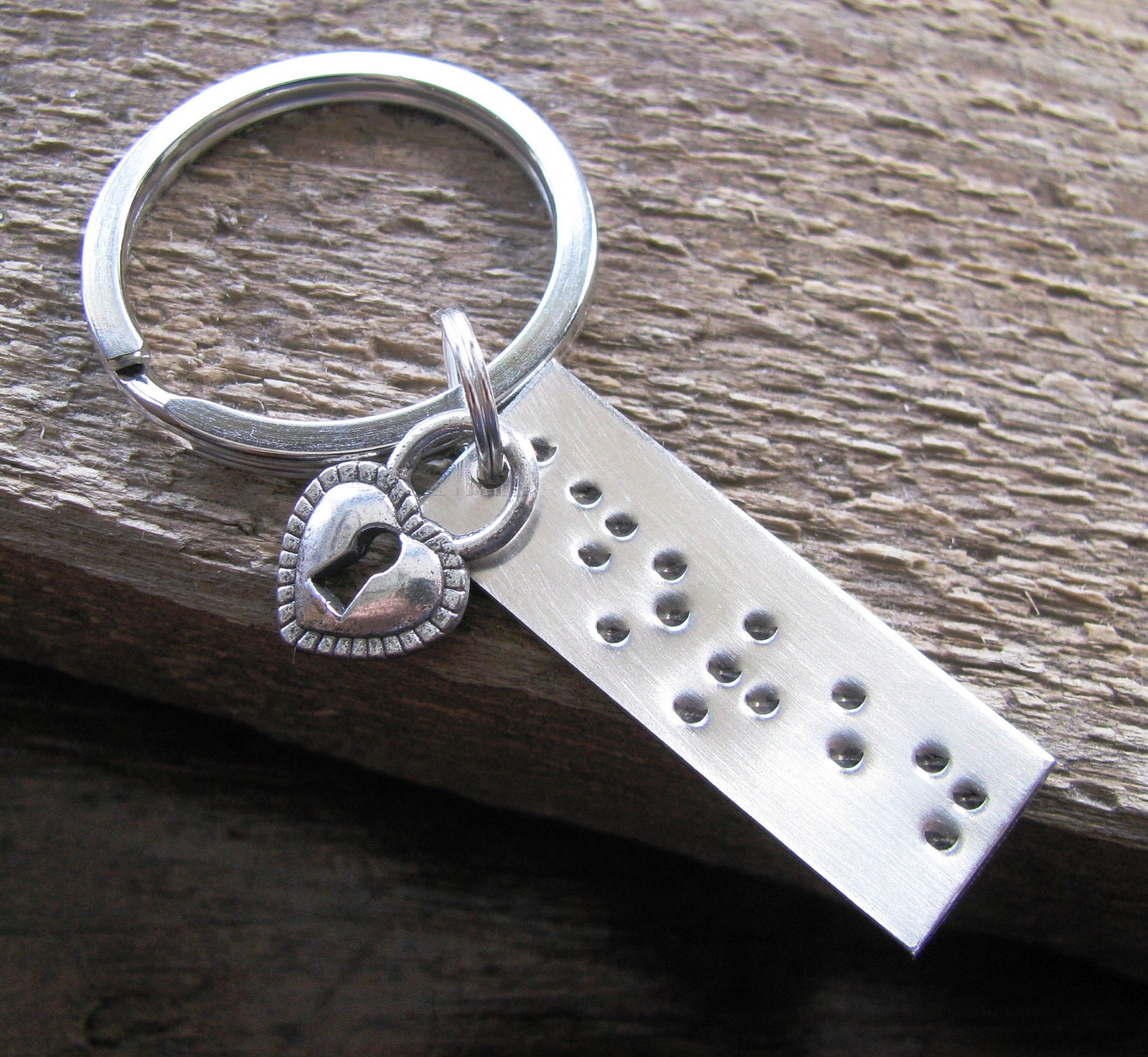 Braille Keychain Secret Message Keychain Personalized Gift Etsy