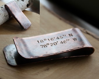 Personalized Money Clip, Custom Copper Money Clip, Front & Back Message, Monogrammed Money Clip, Men's Personalized Gift, Men's Money Clip