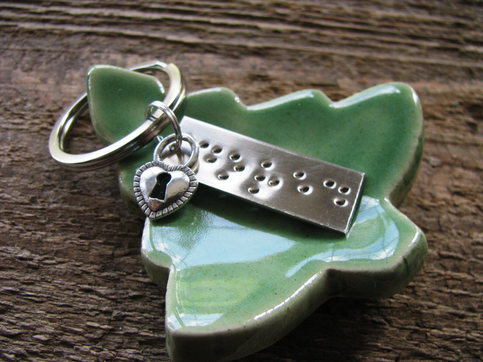 Braille Keychain Secret Message Keychain Personalized Gift Etsy