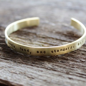 Personalized Skinny Cuff Hand Stamped, Personalized Message Cuff, Custom Message Bracelet, Quote Cuff, Names, Coordinates Bracelet image 3