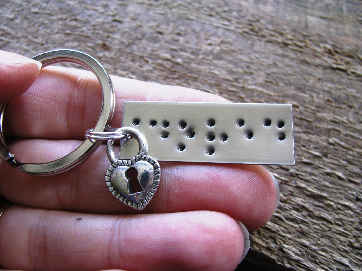 Braille Keychain Secret Message Keychain Personalized Gift Etsy
