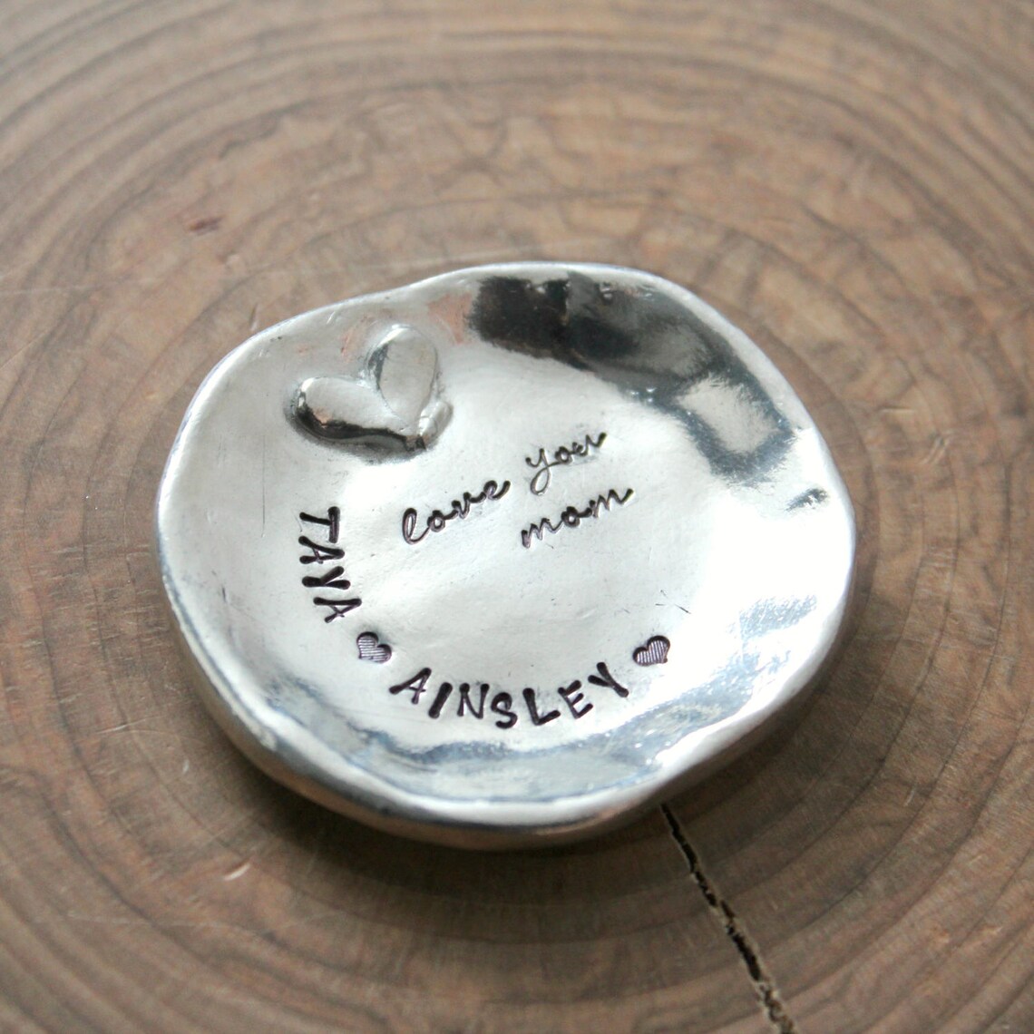 Personalized Ring Dish Pewter Trinket Dish Gift With Love Etsy