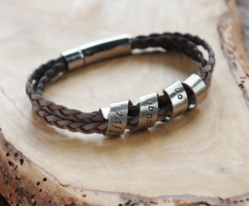 Men's Bracelet Personalized Message Bracelet Boyfriend Etsy