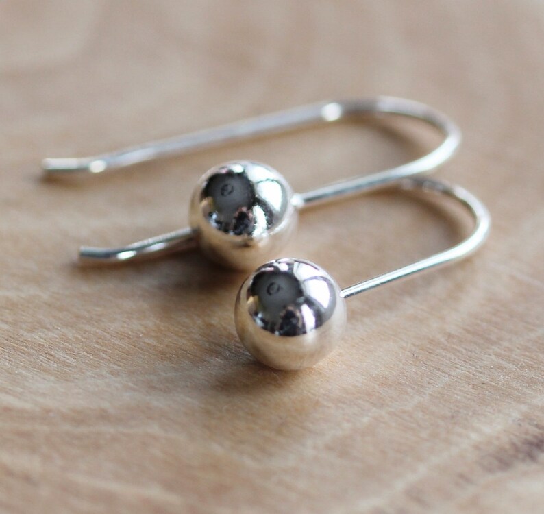 Sterling Silver Ball Dangle Earrings Abundance Dangle Earrings image 2