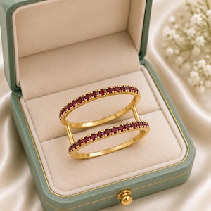 Oura Ring Enhancer | Oura Ring Jacket Gen3 Gen4 | 18K Gold Red Ruby Ring Guard | Stackable Smart Ring Wrap Band | Anniversary Gift for Her