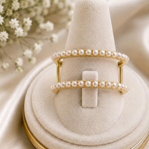 Anillo de perla blanca natural, banda potenciadora de anillo inteligente compatible con Oura Ring Gen 3 y Gen 4, protector de anillo curvo, funda para anillo apilable de plata
