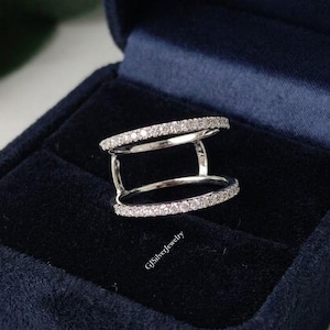 Moissanite Ring ,Smart Ring Enhancer Band Compatible With Oura Ring Gen 3 & Gen 4, Curved Ring Guard, Silver Stacking Ring Jacket