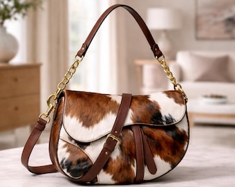 Hair-On Hide Saddle Bag | Handmade Cowhide Leather Crossbody