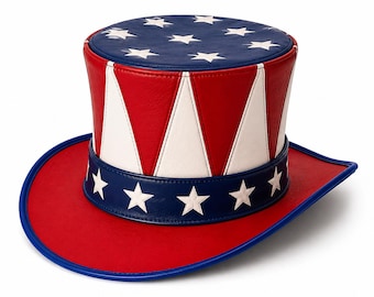 Uncle Sam Cowboy Hat, American Flag Western Costume, 4th of July Patriotic Party