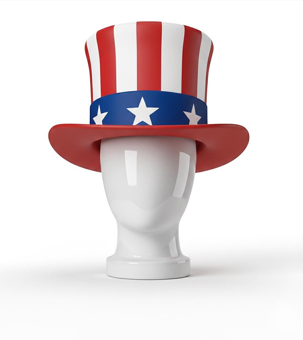 Uncle Sam Top Hat, Patriotic Party Hat, American Themed Costume Hat, USA Celebration Hat, Patriotic Costume Accessory