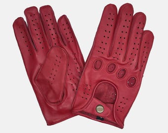 Men's Leather Driving Gloves | Genuine Leather Driving Gloves | Handmade Classic Motoring Gloves | Gift for Him