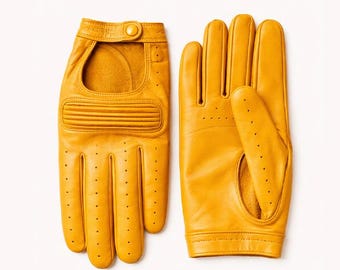 Men's Leather Driving Gloves | Handmade Genuine Leather Gloves | Classic Driving Gloves | Vintage Style Gift for Him