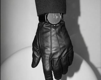 Guanti da uomo in pelle, vera pelle, stile vintage classico, regalo per la guida invernale