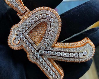 Vergoldeter Hip Hop Schmuck HIP HOP RAPPER STIL EIS ZIRKONIA VERGOLDET GROSSER BLING CHARM ANHÄNGER Cuba Gold