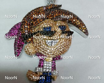 Nuova collana con ciondolo croce ghiacciata Hip Hop con Nuova collana con ciondolo croce ghiacciata Hip Hop con