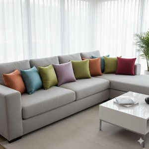 Set di 2 federe per cuscini in seta artificiale – Cuscino moderno e solido, copriletto quadrato
