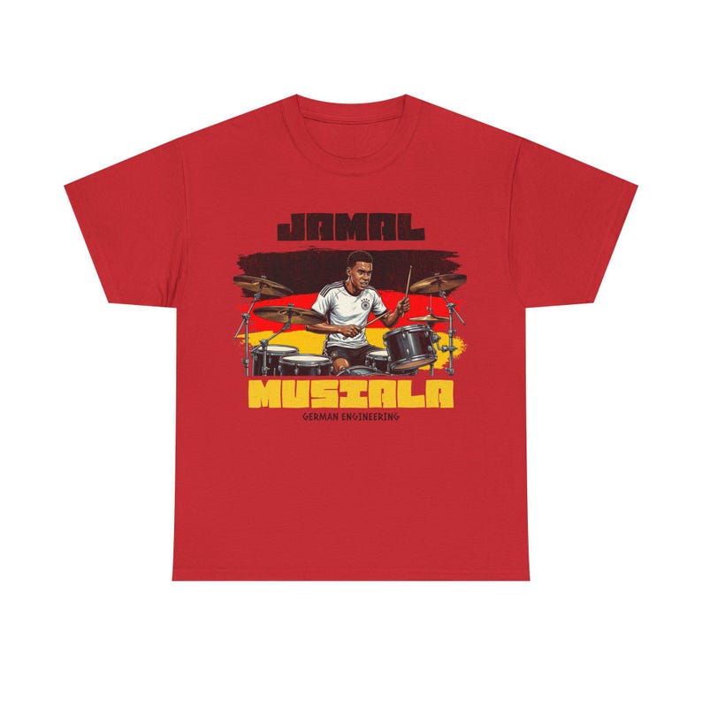 ジャマル・ムシアラ グラフィックTシャツ ドイツ、フットボールドラマーTシャツ、ドイツエンジニアリングシャツ、サッカーファンギフト ユニセックス オーバーサイズ ストリートウェア 画像 19