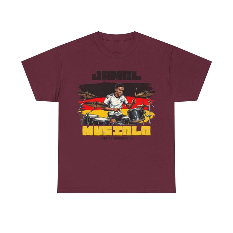 ジャマル・ムシアラ グラフィックTシャツ ドイツ、フットボールドラマーTシャツ、ドイツエンジニアリングシャツ、サッカーファンギフト ユニセックス オーバーサイズ ストリートウェア 画像 12