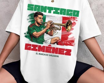 サンティアゴ・ヒメネスTシャツ – メキシコサッカーファンTシャツ、90年代のレトロなグラフィック
