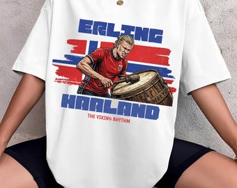 Erling Haaland T-Shirt – Norway Football Fan Tee, Retro 90s Style