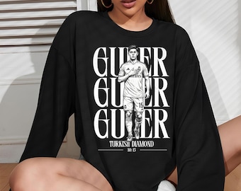 Sudadera Arda Güler con estampado, negra, extragrande, con cuello redondo, estrella del fútbol turco, fan del Real Madrid, ropa urbana de fútbol, regalo unisex