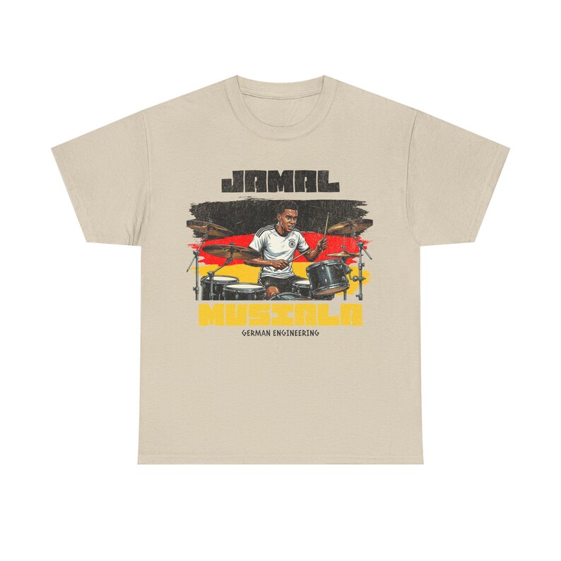 ジャマル・ムシアラ グラフィックTシャツ ドイツ、フットボールドラマーTシャツ、ドイツエンジニアリングシャツ、サッカーファンギフト ユニセックス オーバーサイズ ストリートウェア 画像 10