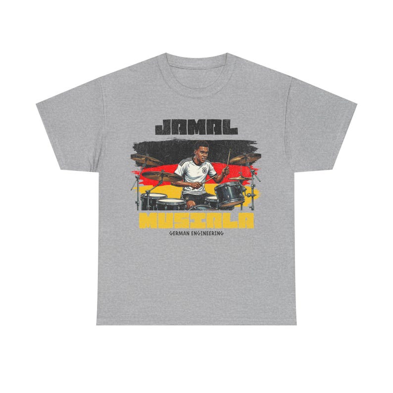 ジャマル・ムシアラ グラフィックTシャツ ドイツ、フットボールドラマーTシャツ、ドイツエンジニアリングシャツ、サッカーファンギフト ユニセックス オーバーサイズ ストリートウェア 画像 11