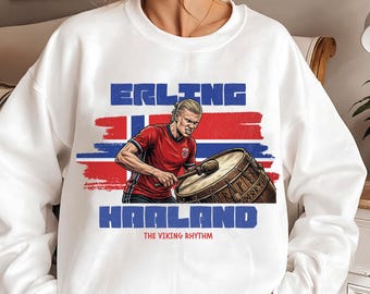 Erling Haaland Sweatshirt – Norway Football Fan Crewneck, 90s Retro Style