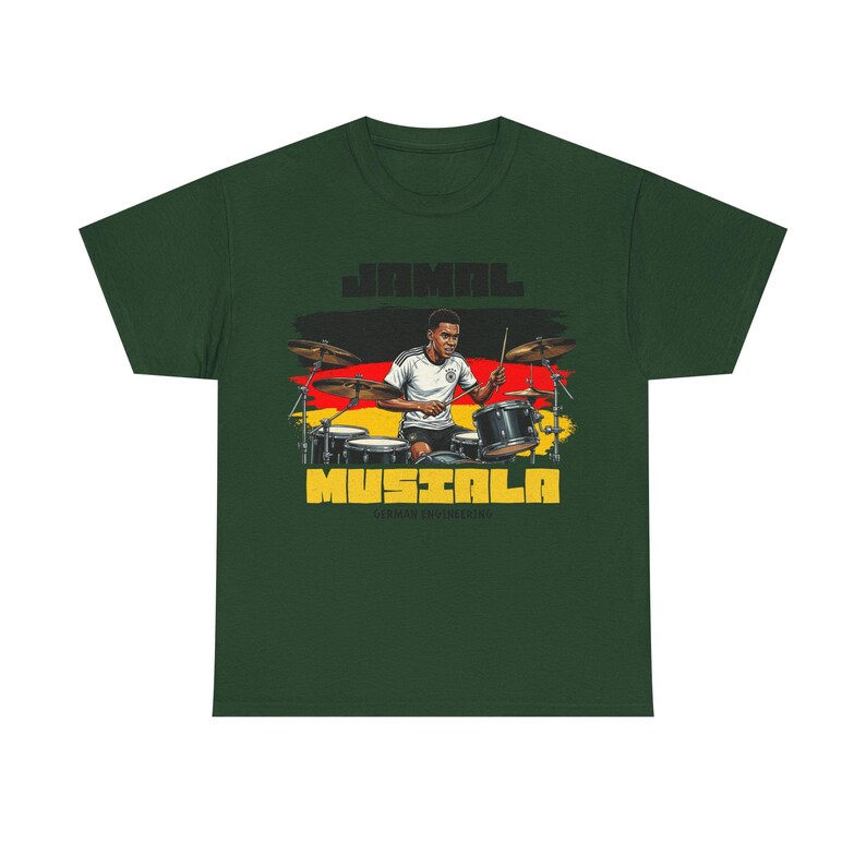 ジャマル・ムシアラ グラフィックTシャツ ドイツ、フットボールドラマーTシャツ、ドイツエンジニアリングシャツ、サッカーファンギフト ユニセックス オーバーサイズ ストリートウェア 画像 14